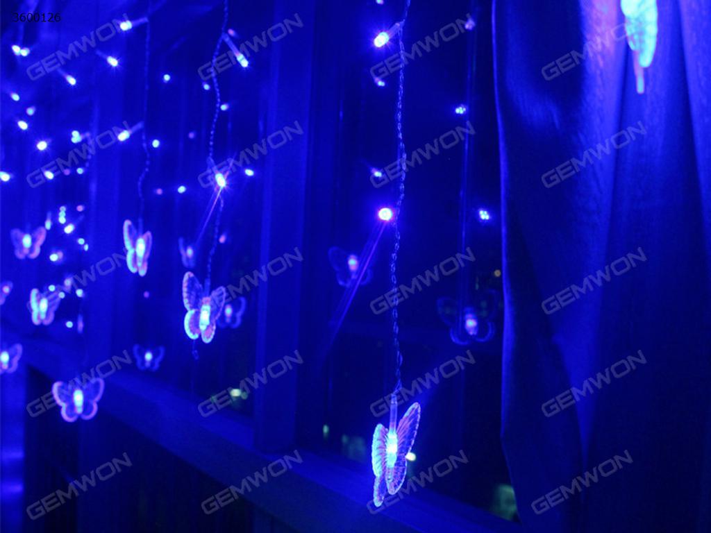 LED butterfly ice bar lights light string（ dc-112） butterfly string lights, 220V 3.5 meters 96 LED Christmas Lights for garden, patio, wedding, party, bedroom, outdoor decoration Blue light LED String Light dc-112