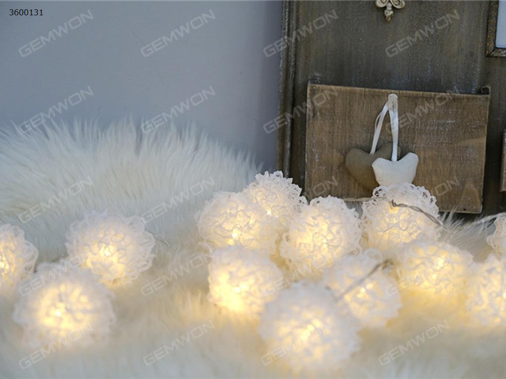 LED lace ball light string（STRL-53）fairy ball string light warm white 1.5 meters 10 lamp battery models suitable for interior decoration LED String Light STRL-53