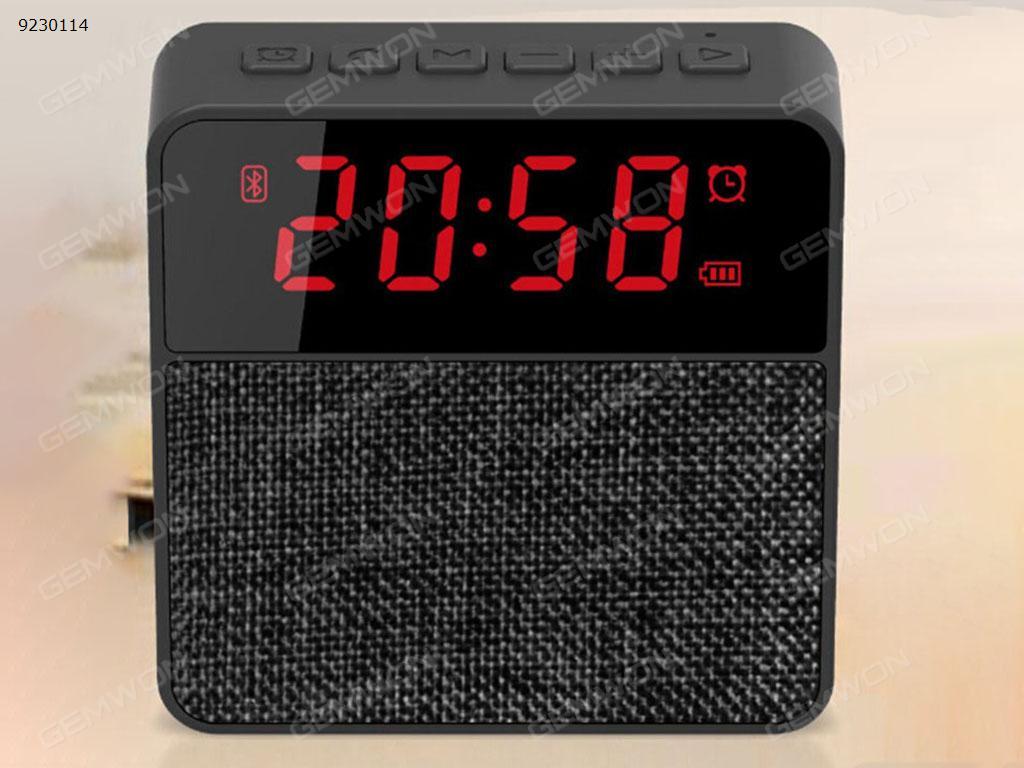 LED clock, alarm clock, Bluetooth, telephone answering, FM, TF card, AUX-IN, black Bluetooth Speakers S2610