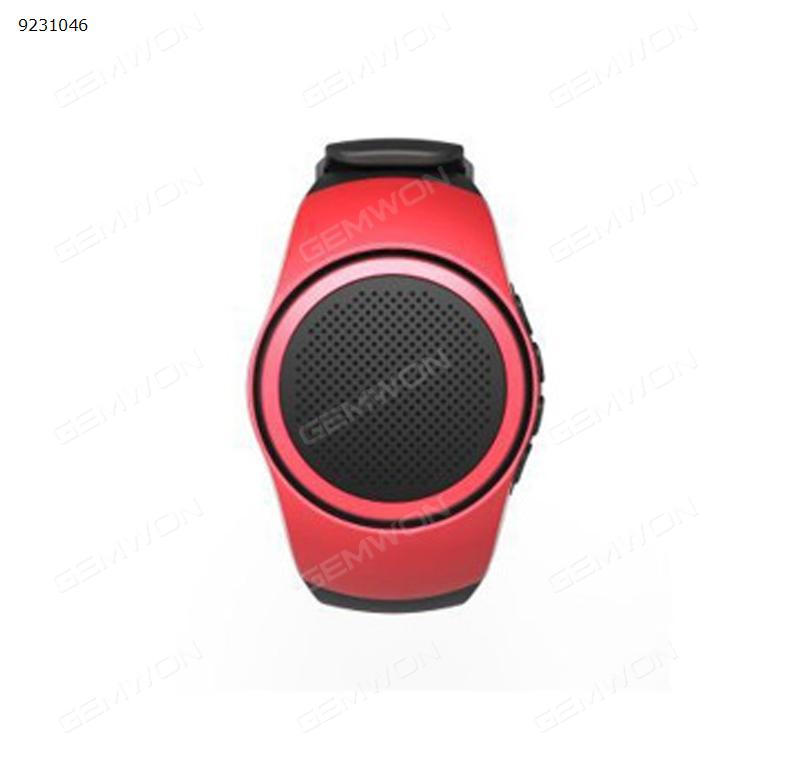 Watch Shape Ultra Portable Outdoor Wireless Bluetooth Speakers  FM radio + Microphone + MP3 Music Player, for Runners, Jogger, Bicyclers, Climbers, Hikers, Kids (Red) Bluetooth Speakers TH-B20