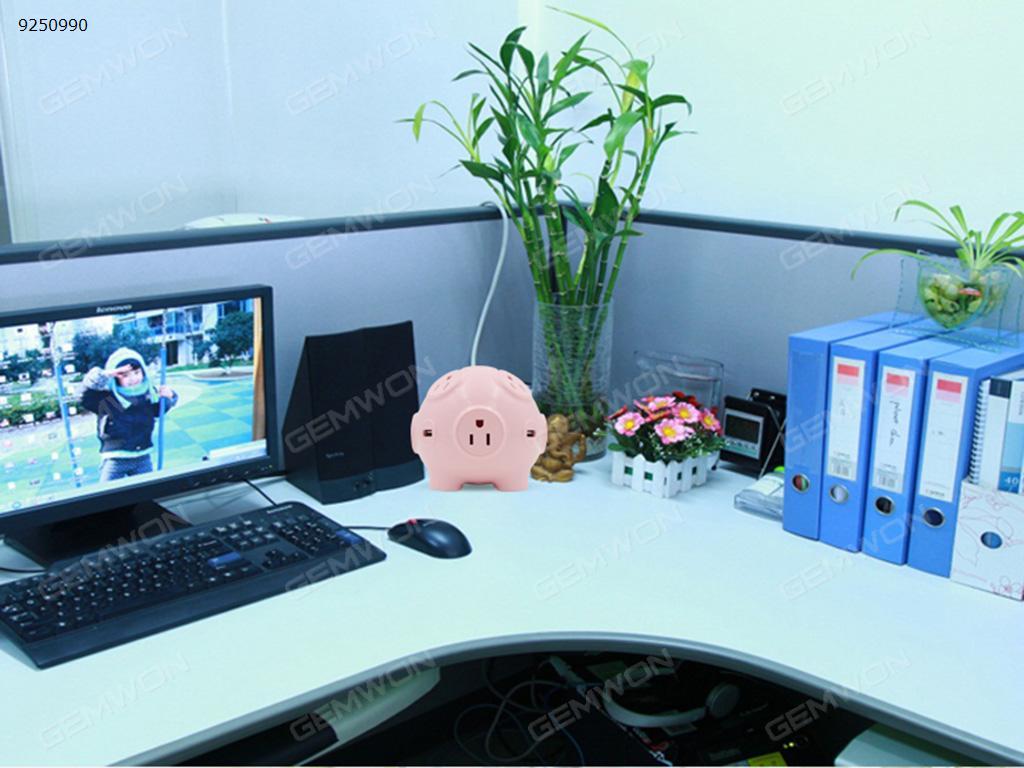 Pig socket multi-socket with USB   pink  US USB HUB N/A