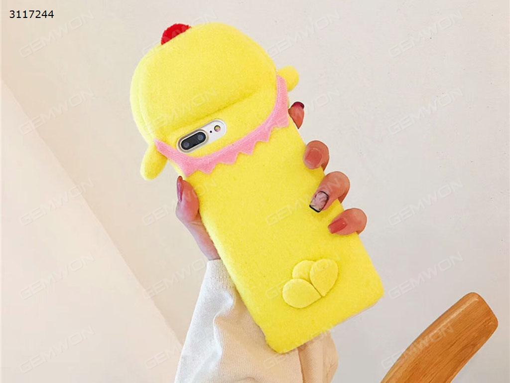 iphone 6 plus Cute plush mobile phone shell, Cute plush protective cover, Yellow chicken Case iphone 6 plus Cute plush mobile phone shell