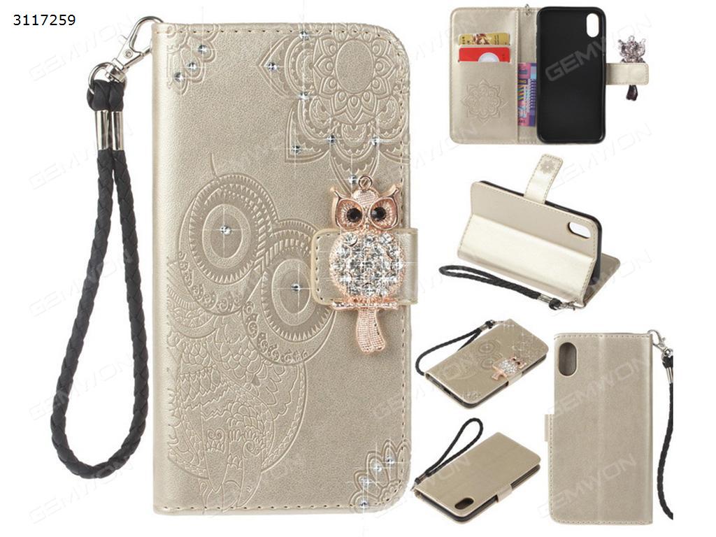 iphone 6 Embossed mobile phone holster, Owl embossed leather case, Gold Case iphone 6 Embossed mobile phone holster