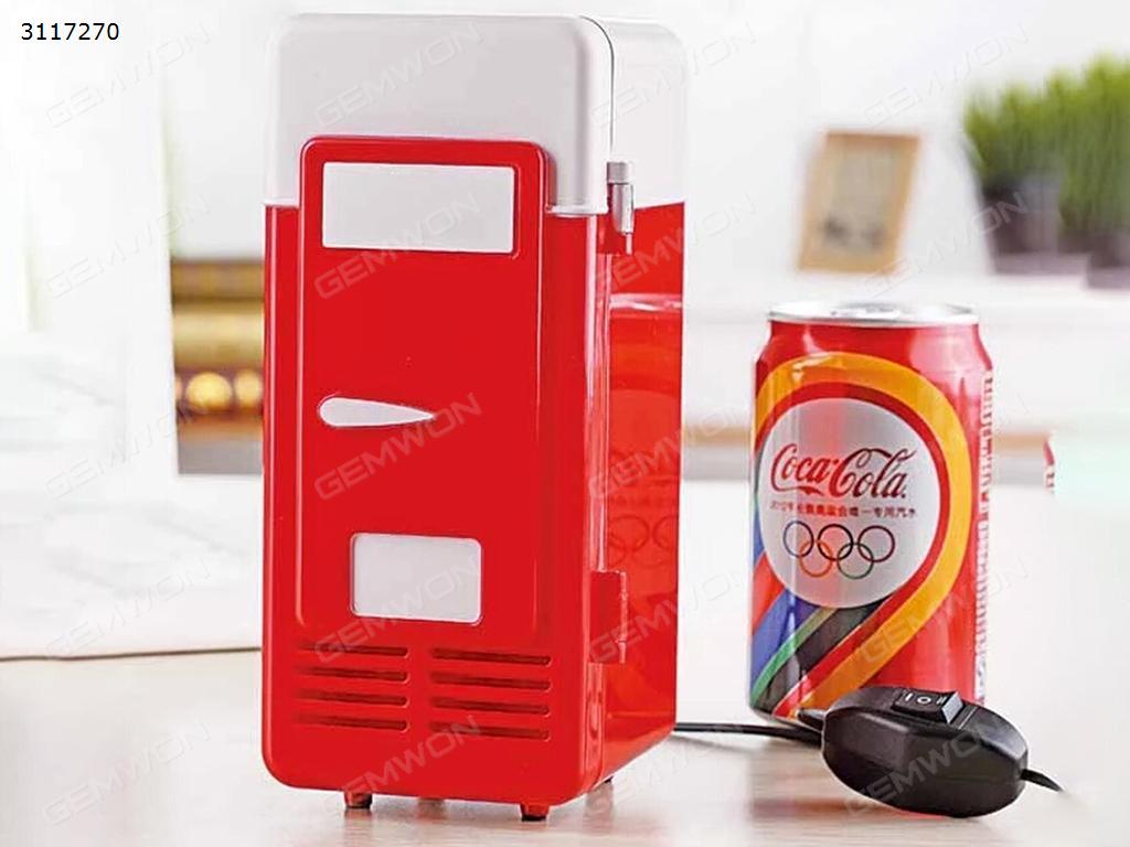USB Mini Fridge, Domestic dual purpose heating refrigeration for vehicle refrigerator and car, Red Car Appliances USB Mini Fridge