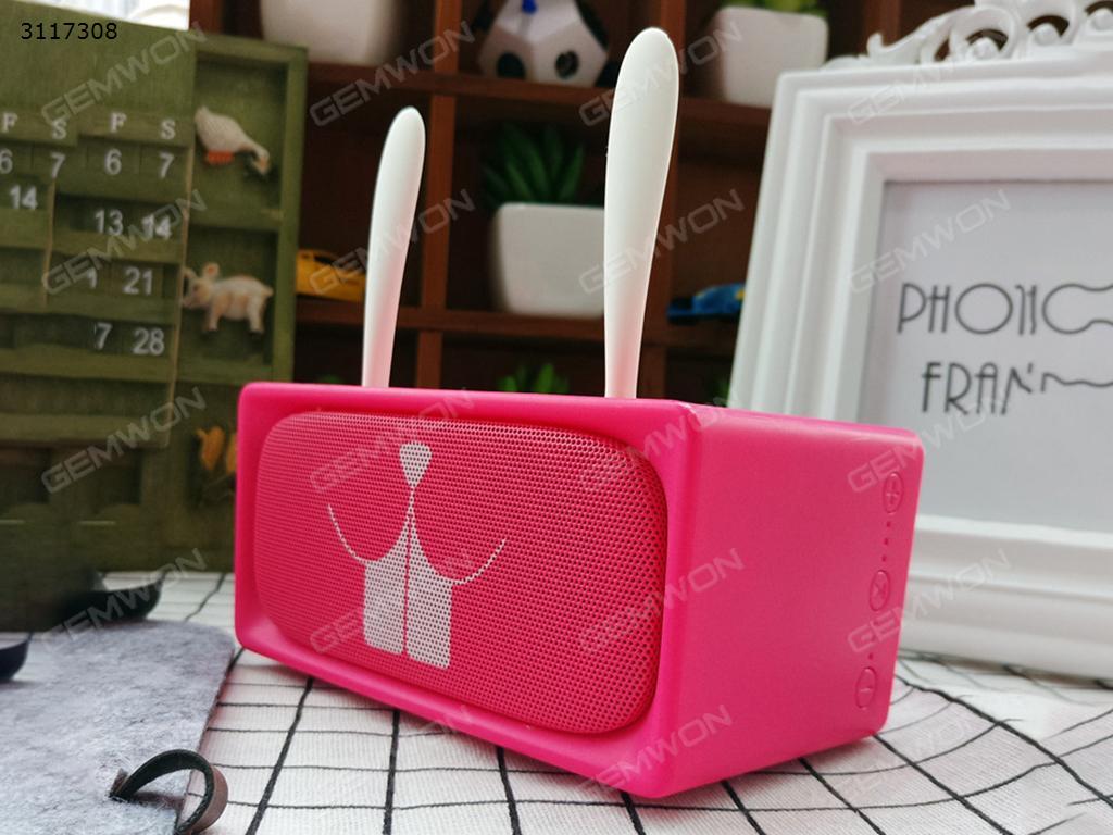 Adorable pet Bluetooth speakers, Adorable creative gifts, mini dual horn sound, portable outdoor plug-in bass, Pink rabbit Bluetooth Speakers ADORABLE PET BLUETOOTH SPEAKERS