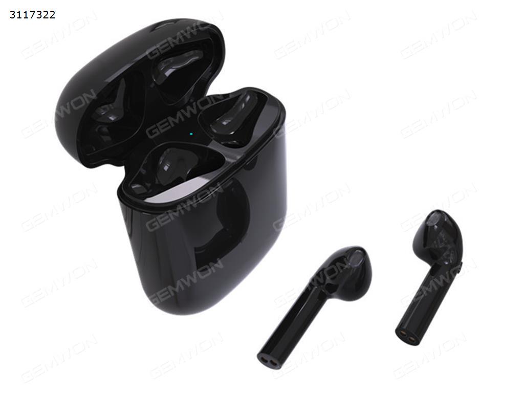 i8 mini Bluetooth headset, wireless mini binaural Bluetooth headset, Magnetic charging pedestal, Black Headset I8 MINI BLUETOOTH HEADSET