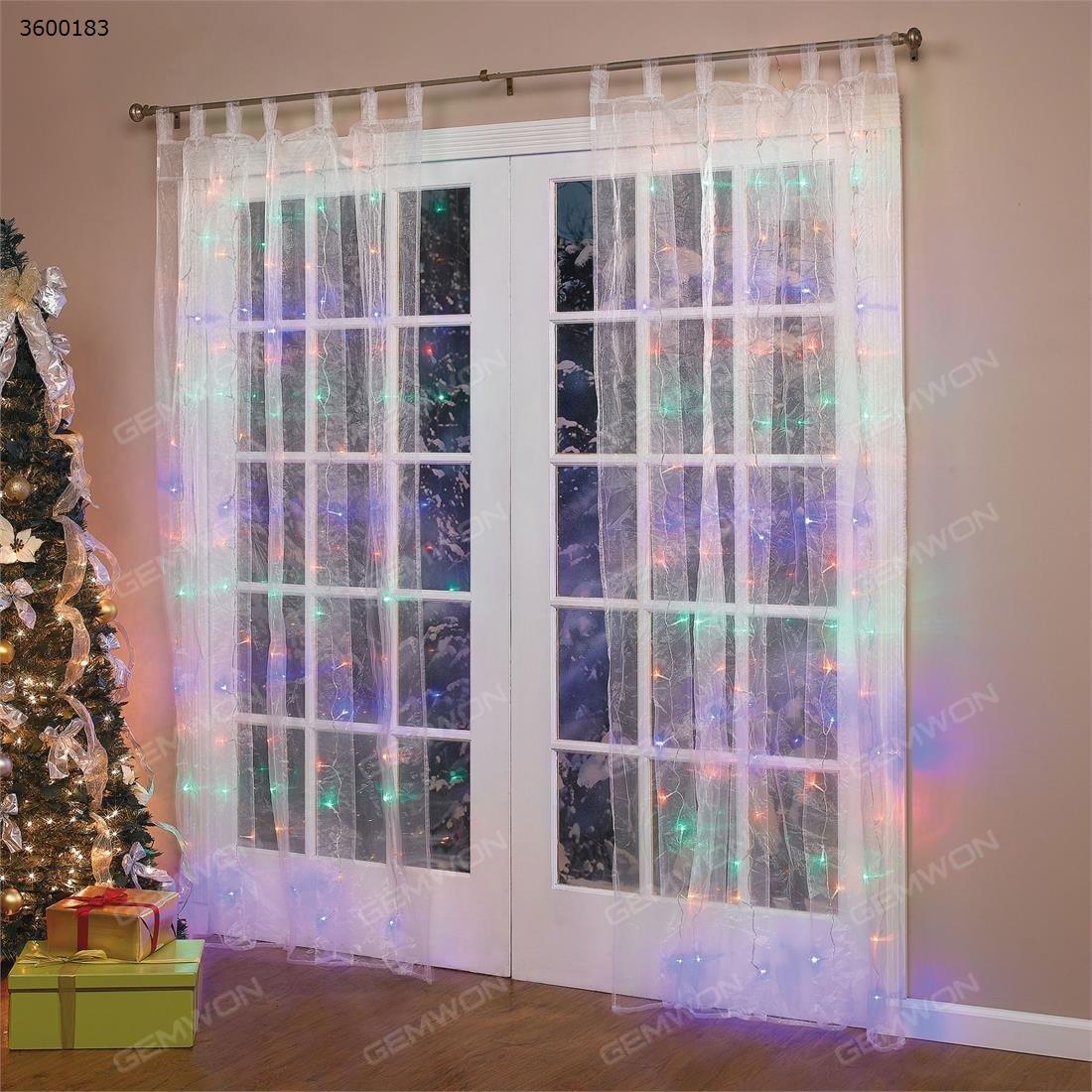 LED curtain decorative lights, ice bar lights string（CL-01122）Plug-in models, 3 * 3 m 8 models 220V Color light LED String Light CL-01122