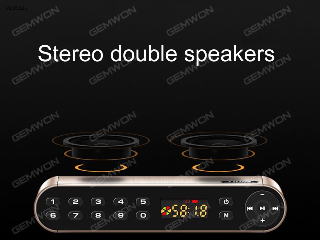 HIFI Bluetooth Speaker Portable Wireless Bass Dual Speaker with Microphone TF FM Radio Phone (Gold) Bluetooth Speakers N/A