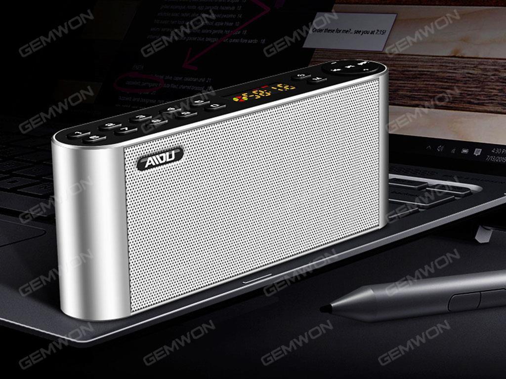 HIFI Bluetooth Speaker Portable Wireless Bass Dual Speaker with Microphone TF FM Radio Phone (Silver) Bluetooth Speakers N/A