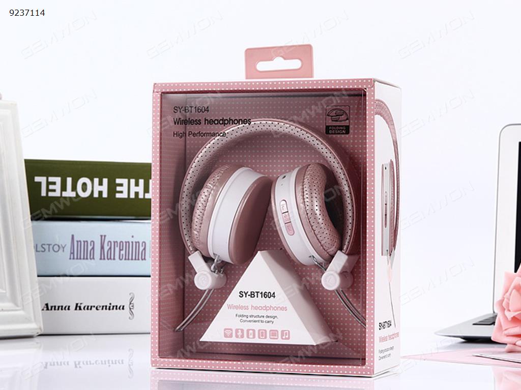 Smart Wireless Sports Headphones Bluetooth Headphones Music Headphones (Pink) Headset BT1604