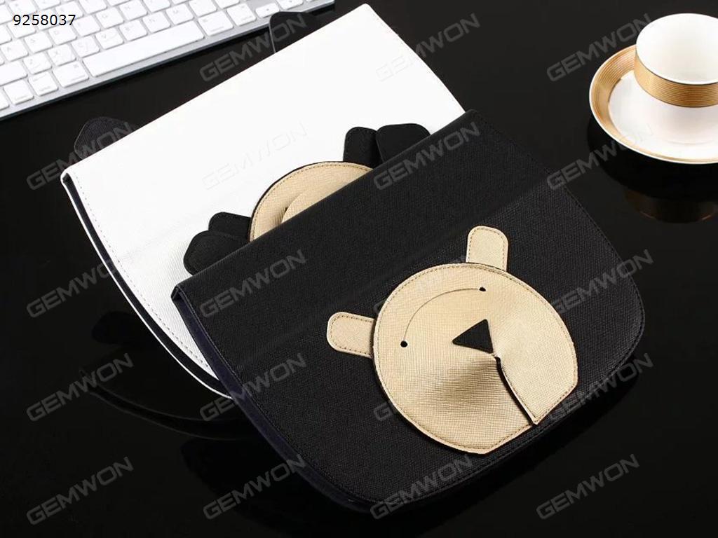 ipad pro9.7 cartoon stereo bear earphone bag protection holster (black) Case IPAD PRO9.7