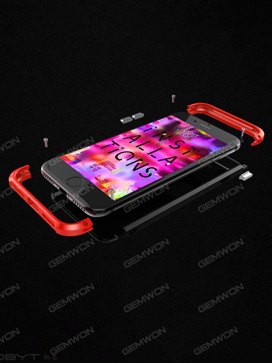 iphone 6 Metal cell phone shell,Personal creative anti drop mobile phone protection cover, Black red Case iphone 6 Metal cell phone shell