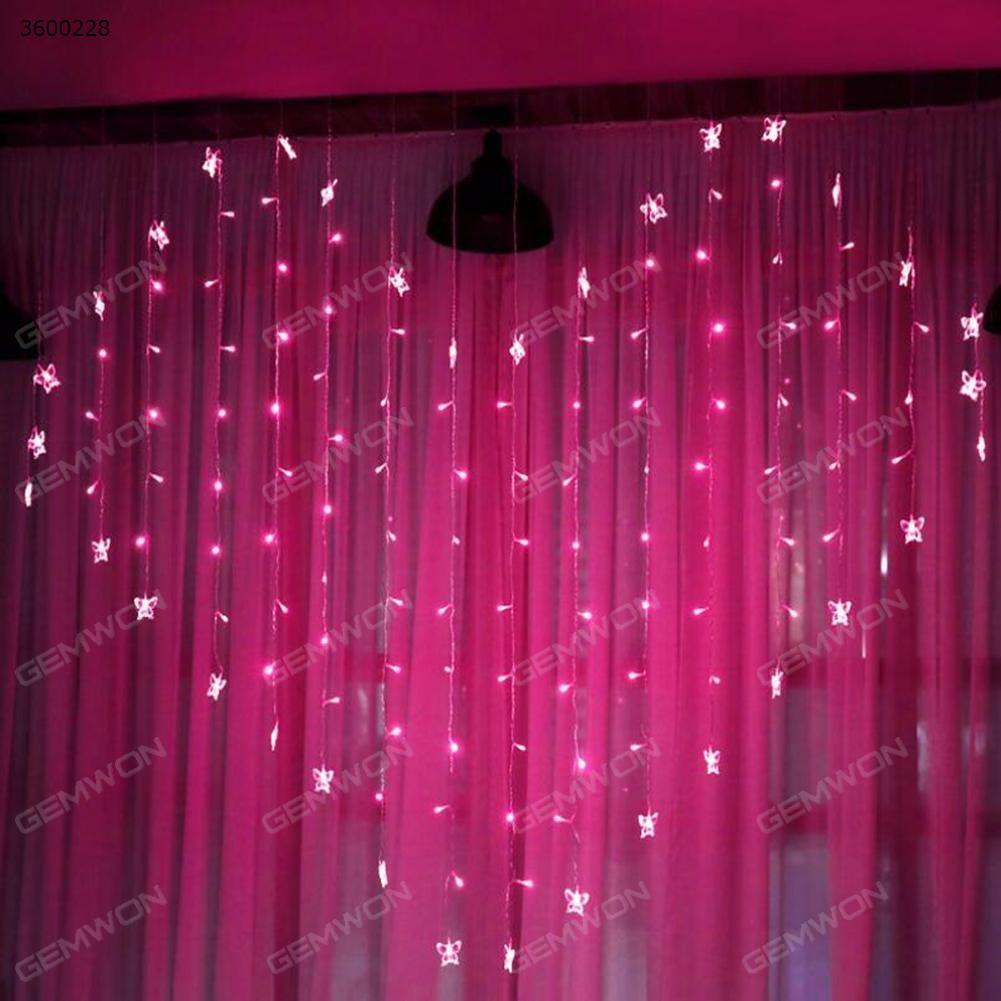 LED creative heart-shaped curtain lights(SH-002) holiday decorations string lights 220V pink light Decorative light SH-002