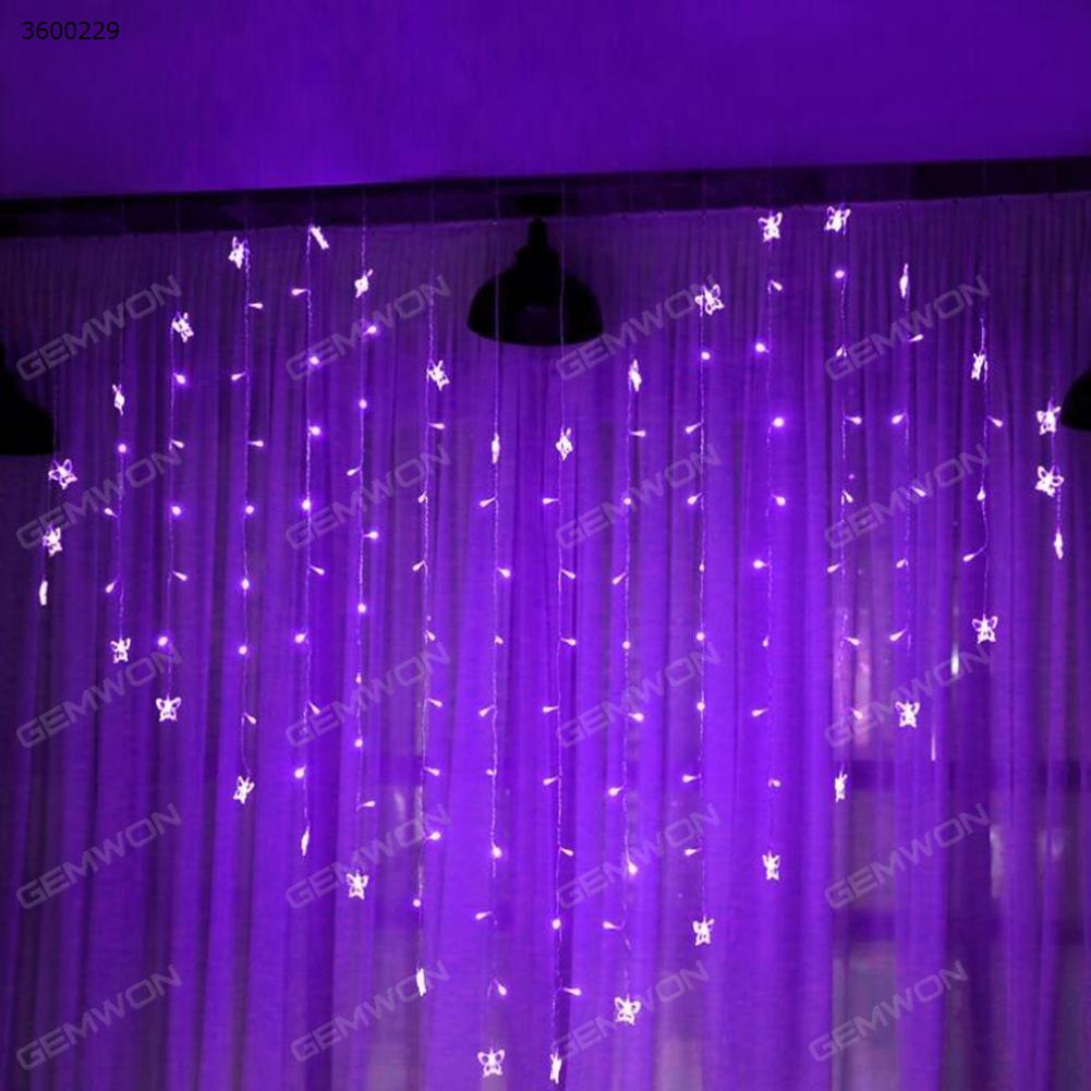 LED creative heart-shaped curtain lights(SH-002) holiday decorations string lights 220V Purple  light Decorative light SH-002