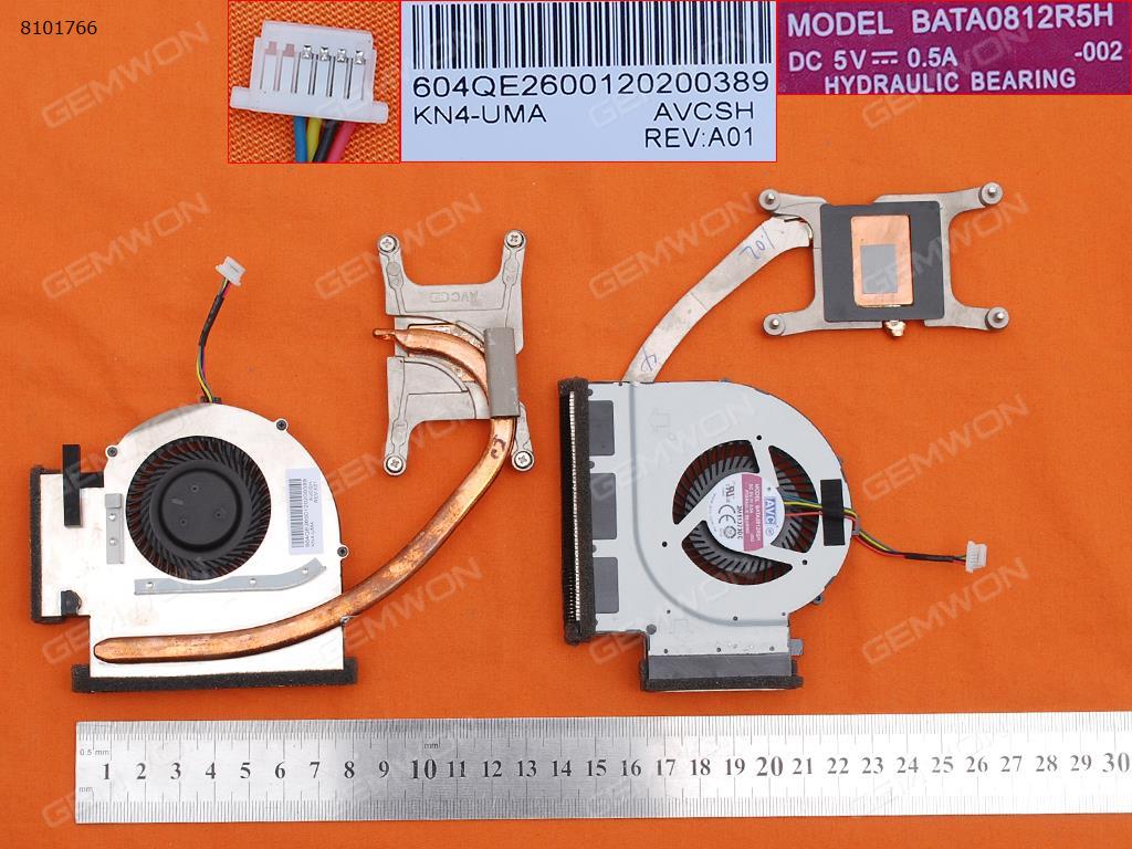 Lenovo ThinkPad T520 T520i,4-Wire 6-hole,AVC Version(Integrated graphics Heatsink) Laptop Fan BAT0812R5H   604QE26001200398