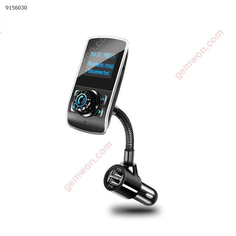 Wireless In-Car Bluetooth FM Transmitter Radio Adapter,12-24 volt FM Modulator Car MP3 Player Car Kit with 1.44 Inch Display and Dual USB Car Charger Car Appliances HY68