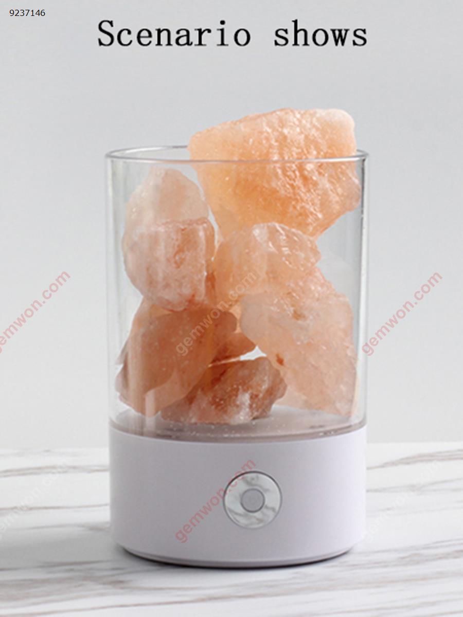 Himalayan Salt Light, Natural Himalayan Pink Salt Rock Light, USB Himalayan Sea Salt Crystal Night Light with Touch Dimmer, Creative Health Bedside Bedside Lamp (White) Smart Gift M2