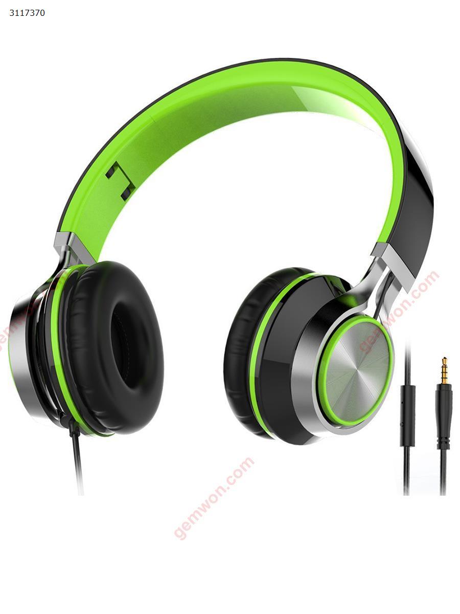 SF-SH015IP Wired headset，sports folding headset line control Wired headset，green Headset SF-SH015IP WIRED HEADSET