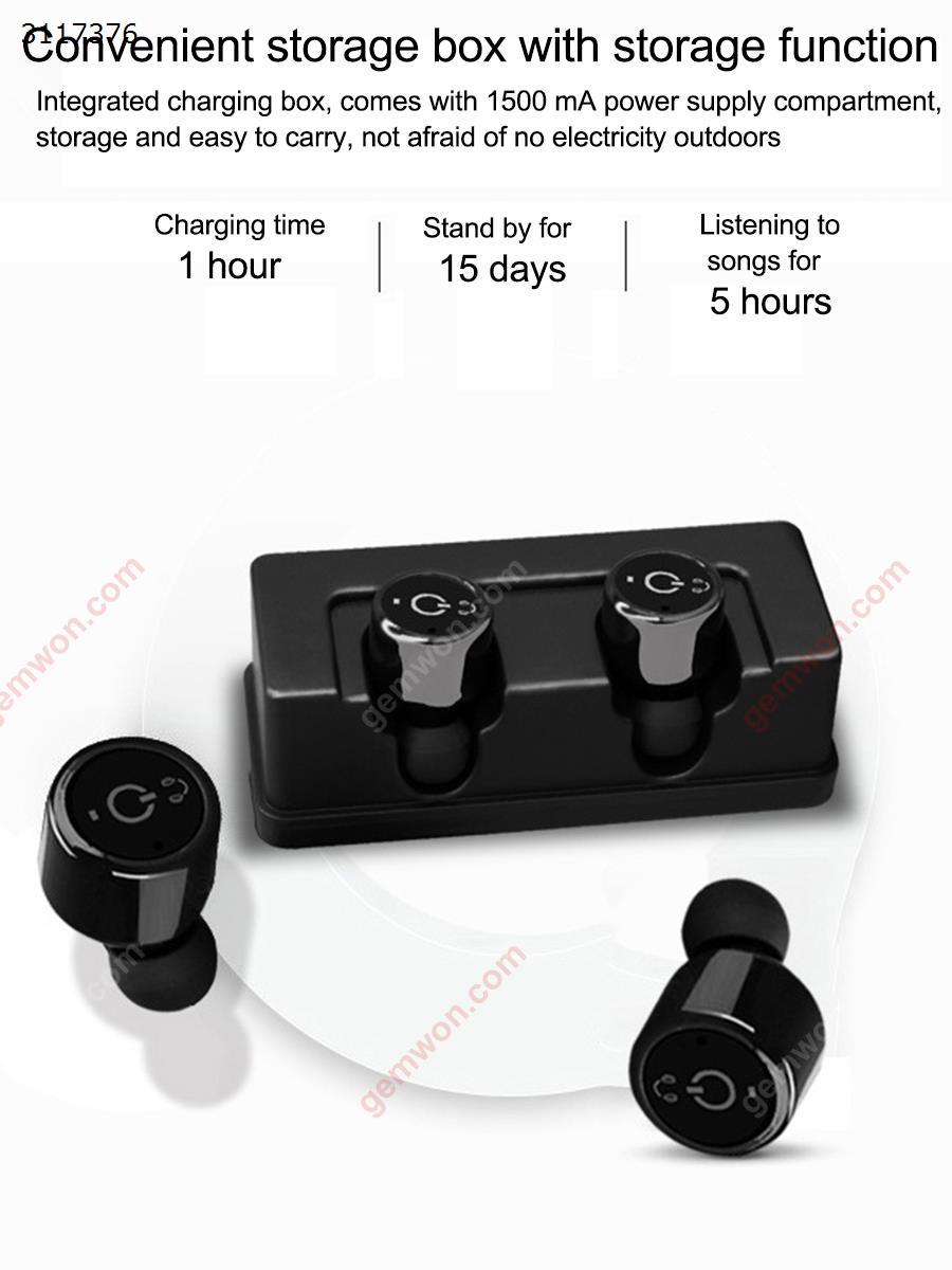 X1T Bluetooth headset, TWS wireless charging base on binaural ear ear movement, Black Headset X1T BLUETOOTH HEADSET