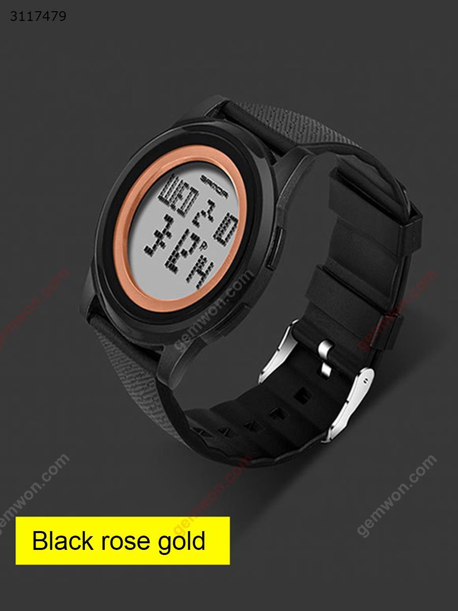 337 Multi-function waterproof watch，Outdoor sports electronic watch，black rose gold Smart Wear 337 Multi-function waterproof watch