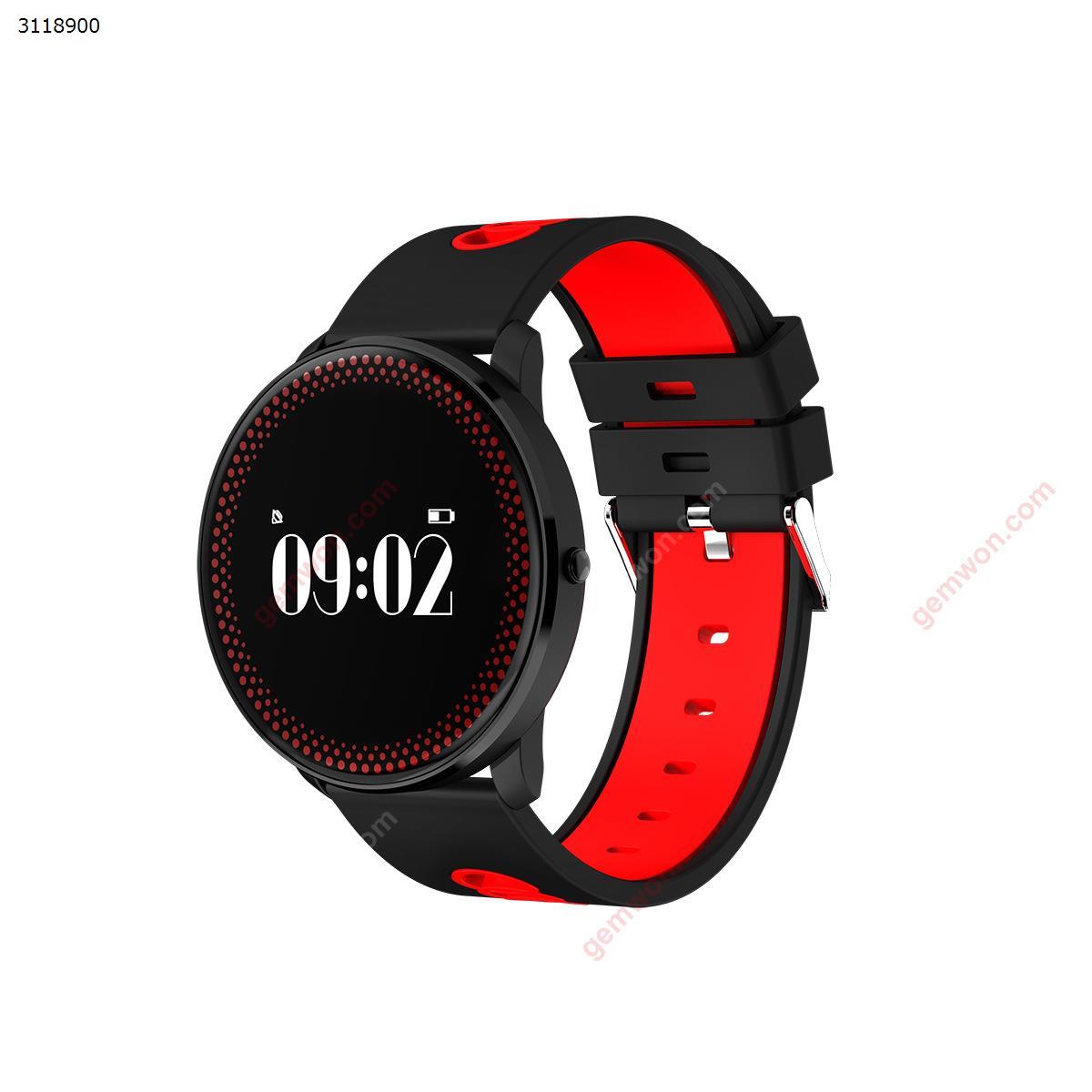 CF007 Bluetooth smart bracelet，Dynamic heart rate
，Blood oxygen，Blood pressure monitoring，Disc touch bracelet，red Smart Wear CF007