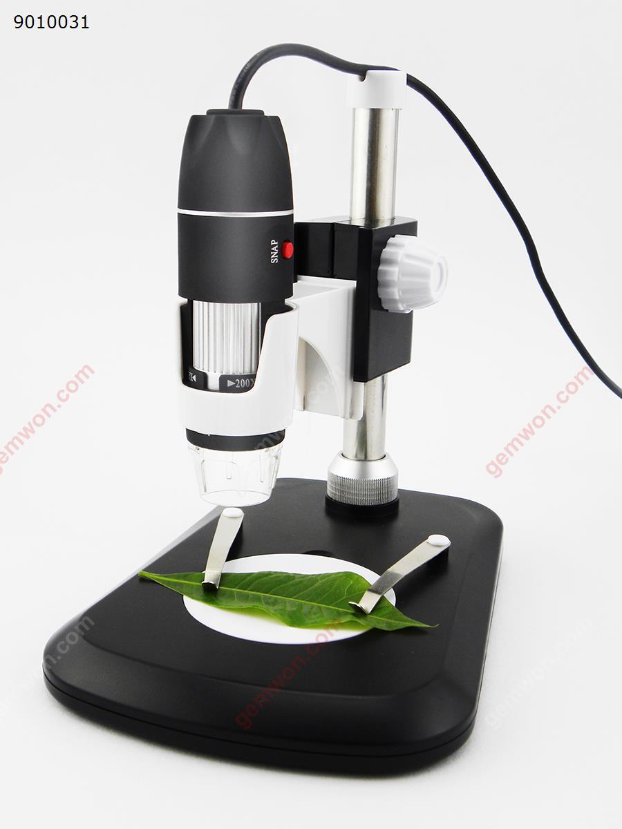 USB HD digital microscope,Zoom range:40x-800x,MAX Resolution:1600x1200,For WIN 8/10，MAC,VISTA,Black Camera H800X