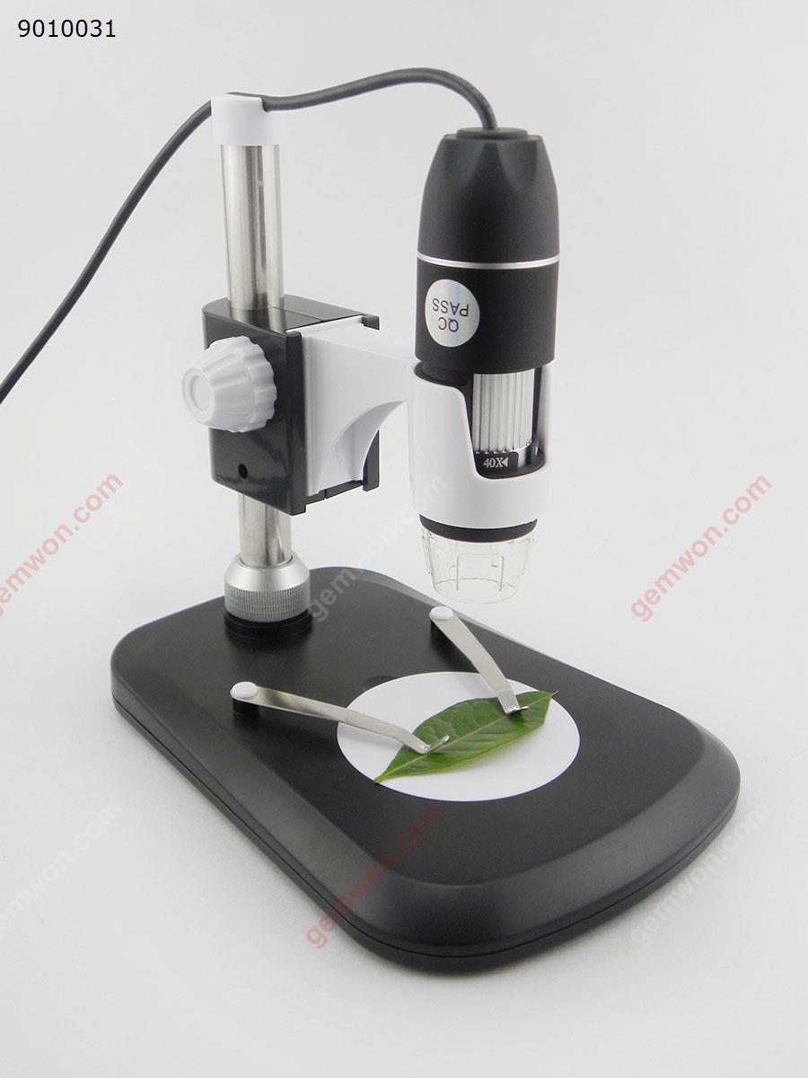 USB HD digital microscope,Zoom range:40x-800x,MAX Resolution:1600x1200,For WIN 8/10，MAC,VISTA,Black Camera H800X