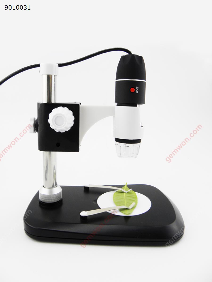 USB HD digital microscope,Zoom range:40x-800x,MAX Resolution:1600x1200,For WIN 8/10，MAC,VISTA,Black Camera H800X