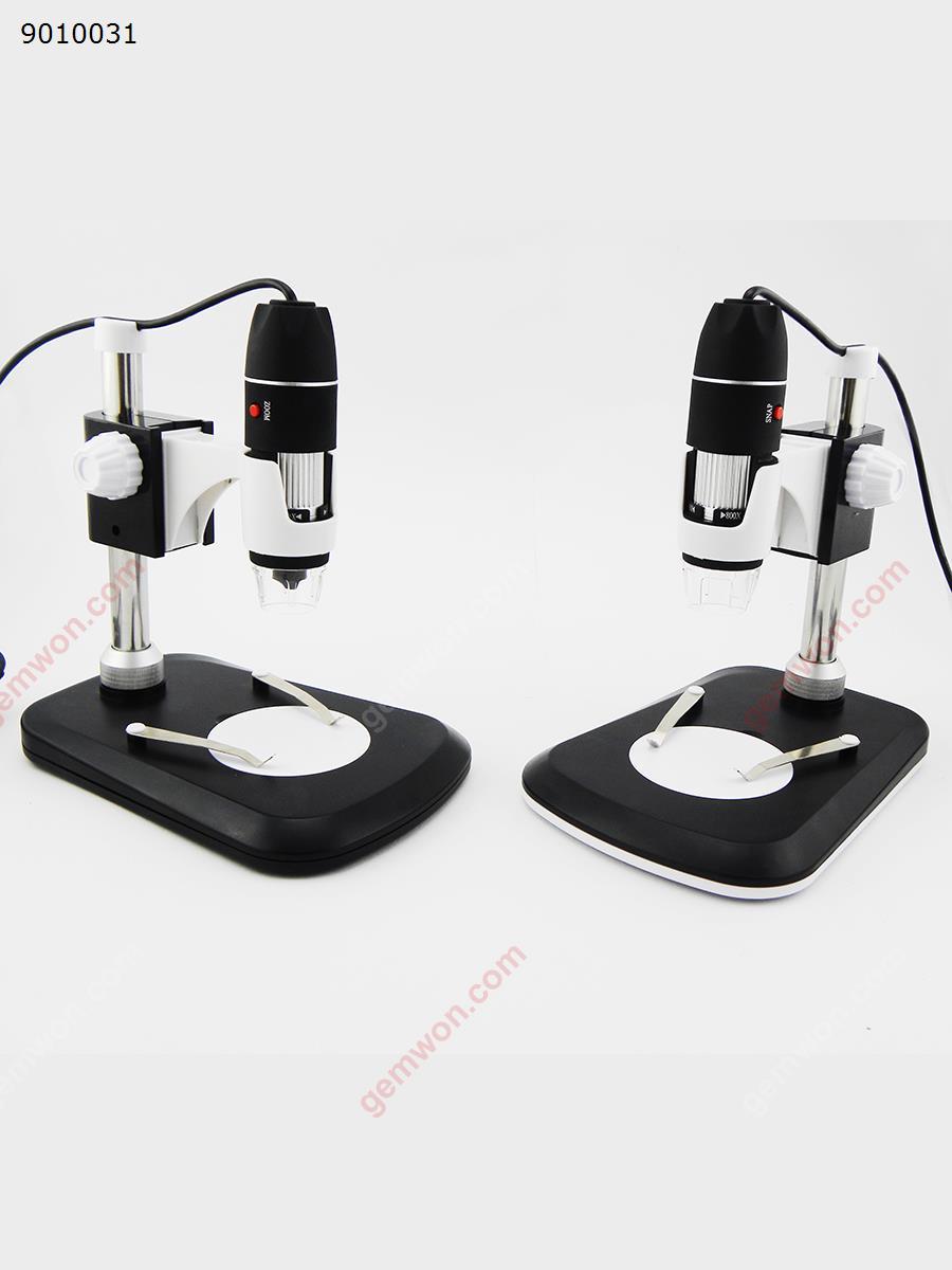 USB HD digital microscope,Zoom range:40x-800x,MAX Resolution:1600x1200,For WIN 8/10，MAC,VISTA,Black Camera H800X