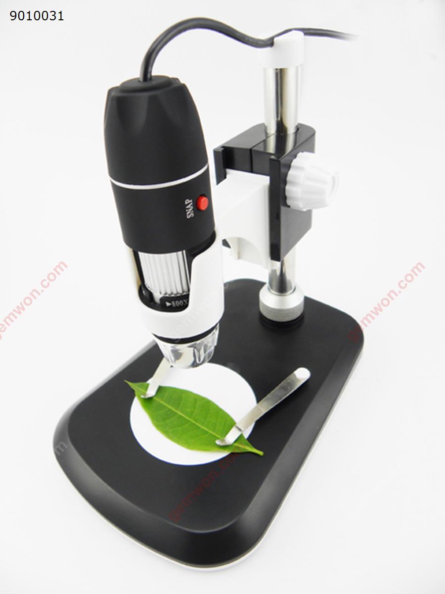 USB HD digital microscope,Zoom range:40x-800x,MAX Resolution:1600x1200,For WIN 8/10，MAC,VISTA,Black Camera H800X