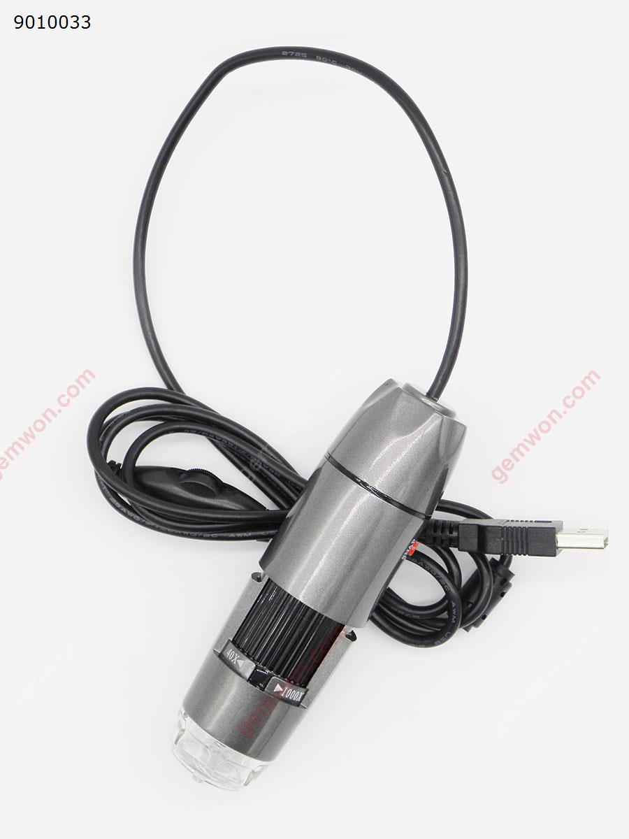 USB HD digital microscope,Zoom range:40x-1000x,MAX Resolution:1920x1080,For WIN 8/10，MAC,VISTA,Black Camera S1000X