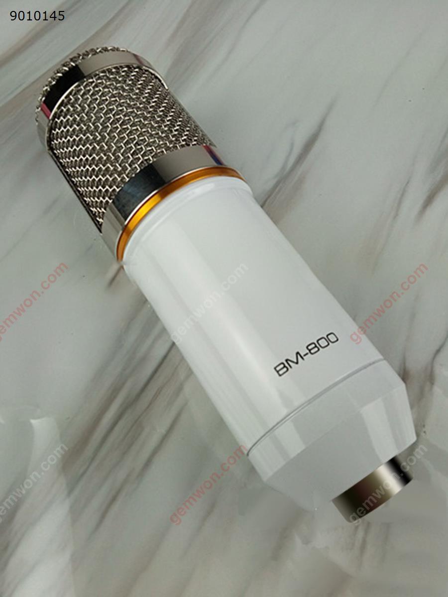 Capacitor microphone, diaphragm recording mic.White Bluetooth Speakers BM-800