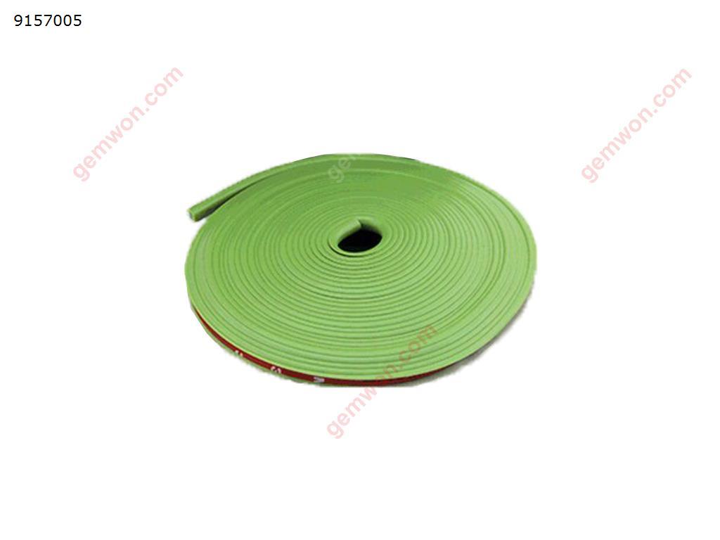 Car Wheel Hub Rim Trim Tire Ring Guard Rubber Strip Protector Decor（8M, green） Autocar Decorations 08068