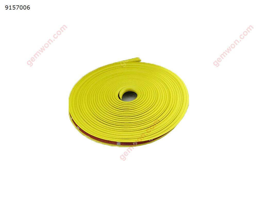 Car Wheel Hub Rim Trim Tire Ring Guard Rubber Strip Protector Decor（8M,yellow） Autocar Decorations 08068