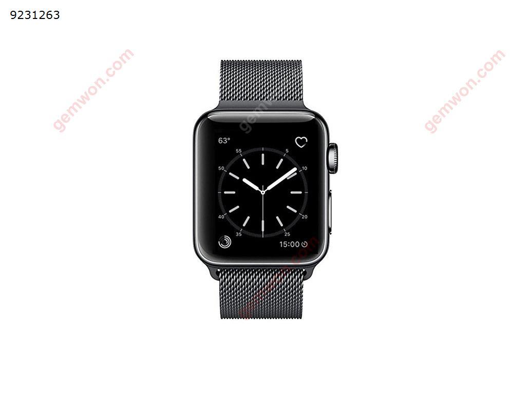 Apple Watch Band 42mm  Strong Magnetic Milanese Loop Stainless Steel Replacement iWatch Strap for Apple Watch Series 3 2 1 Nike+ Sport and Edition, Black Smart Wear 42MM