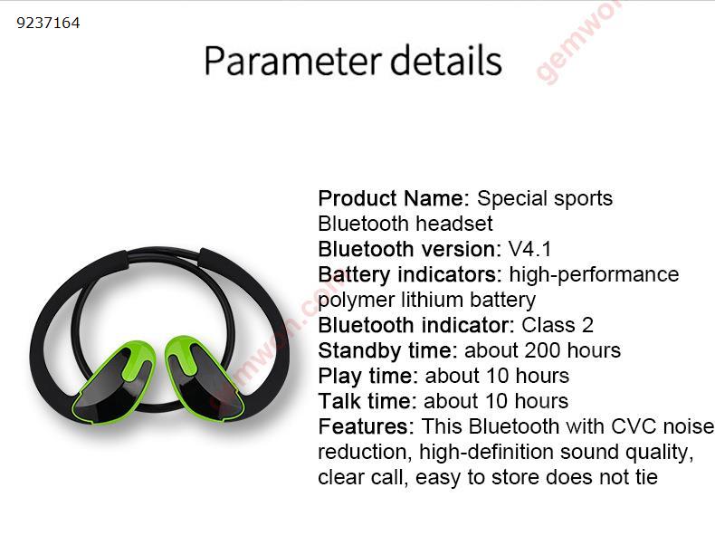 Sports Wireless Bluetooth Headset (Green) Headset R8