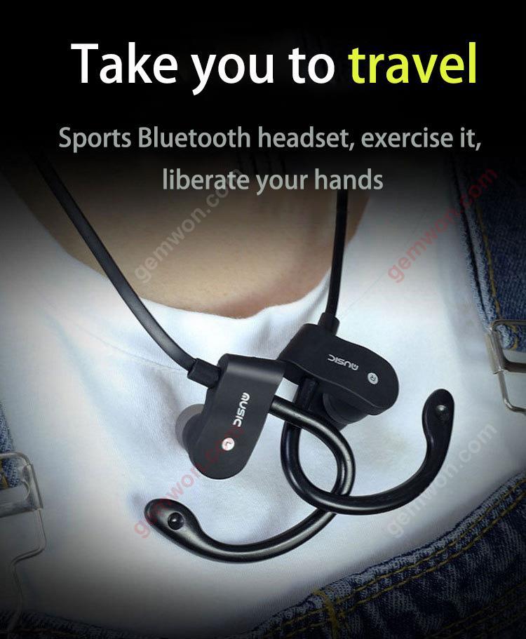 Bluetooth Sports Headphones, Ubit Sweatproof Wireless Bluetooth Headset V4.1 Stereo Earphone Microphone In-Ear Noise Canceling Headphone (Black) Headset 56S