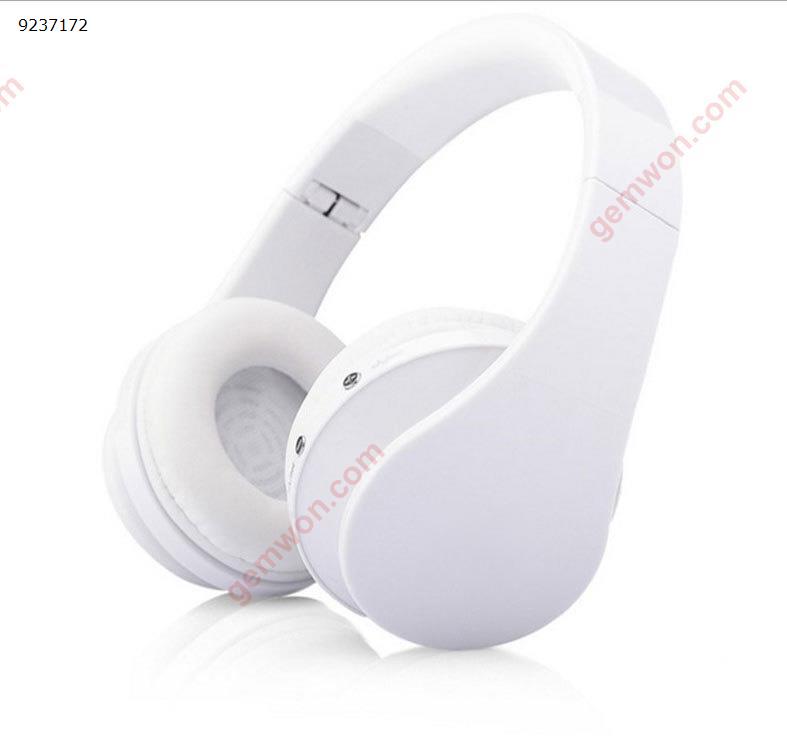 Wireless Bluetooth Headphones Wired Wired Universal Stereo with Microphone Subwoofer Headphones (White) Headset NX-8252