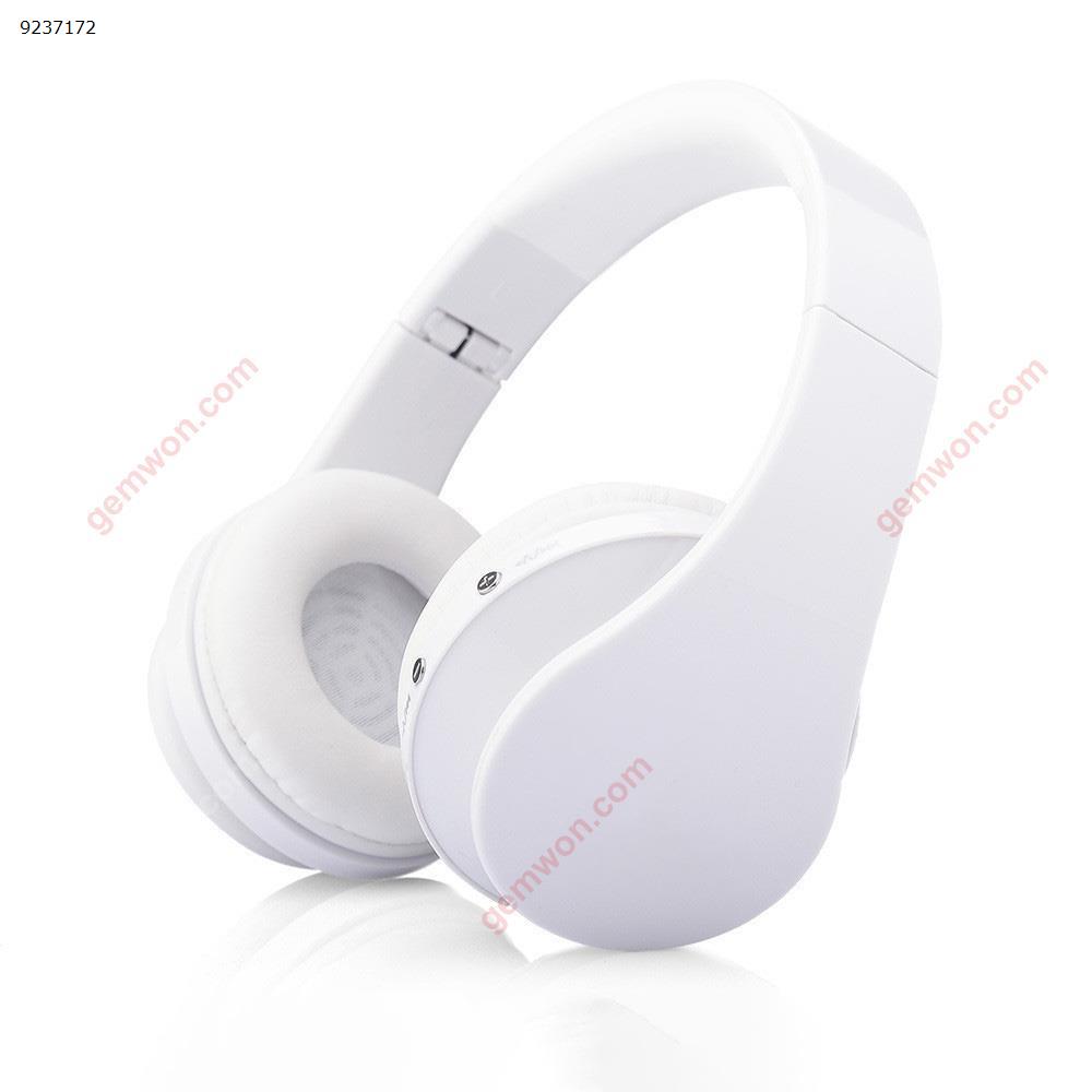 Wireless Bluetooth Headphones Wired Wired Universal Stereo with Microphone Subwoofer Headphones (White) Headset NX-8252