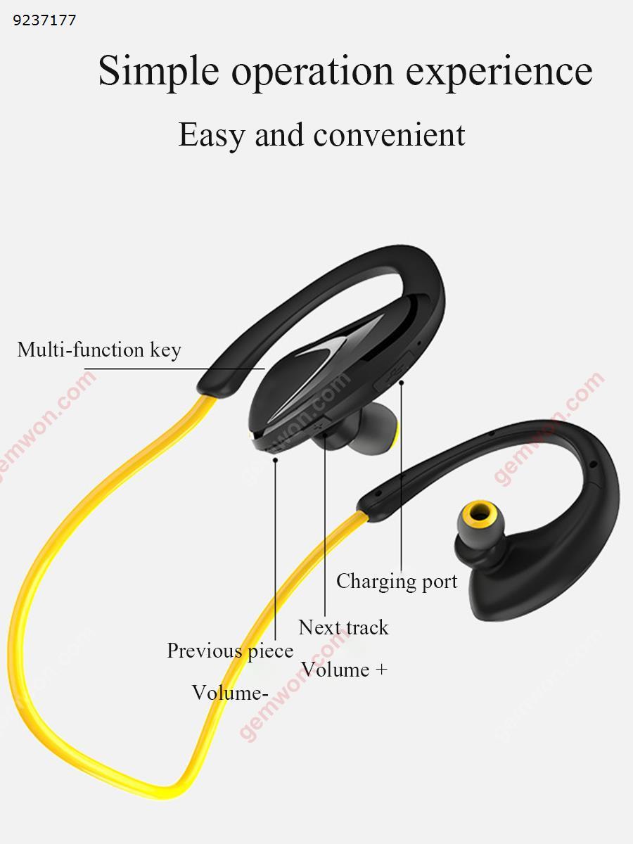 AWEI A880BL Bluetooth 4.0 Wireless Waterproof Sports Headphones Subwoofer Comfortable and wear resistant AIR Sound proofing NFC speed pairing (yellow) Headset A880BL