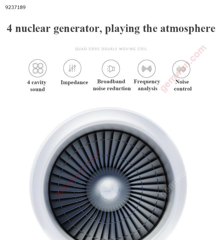 Wired Headphones Handy Phones with Microphone Dual Speakers Subwoofer Universal Headphones (White) Headset KDK-503