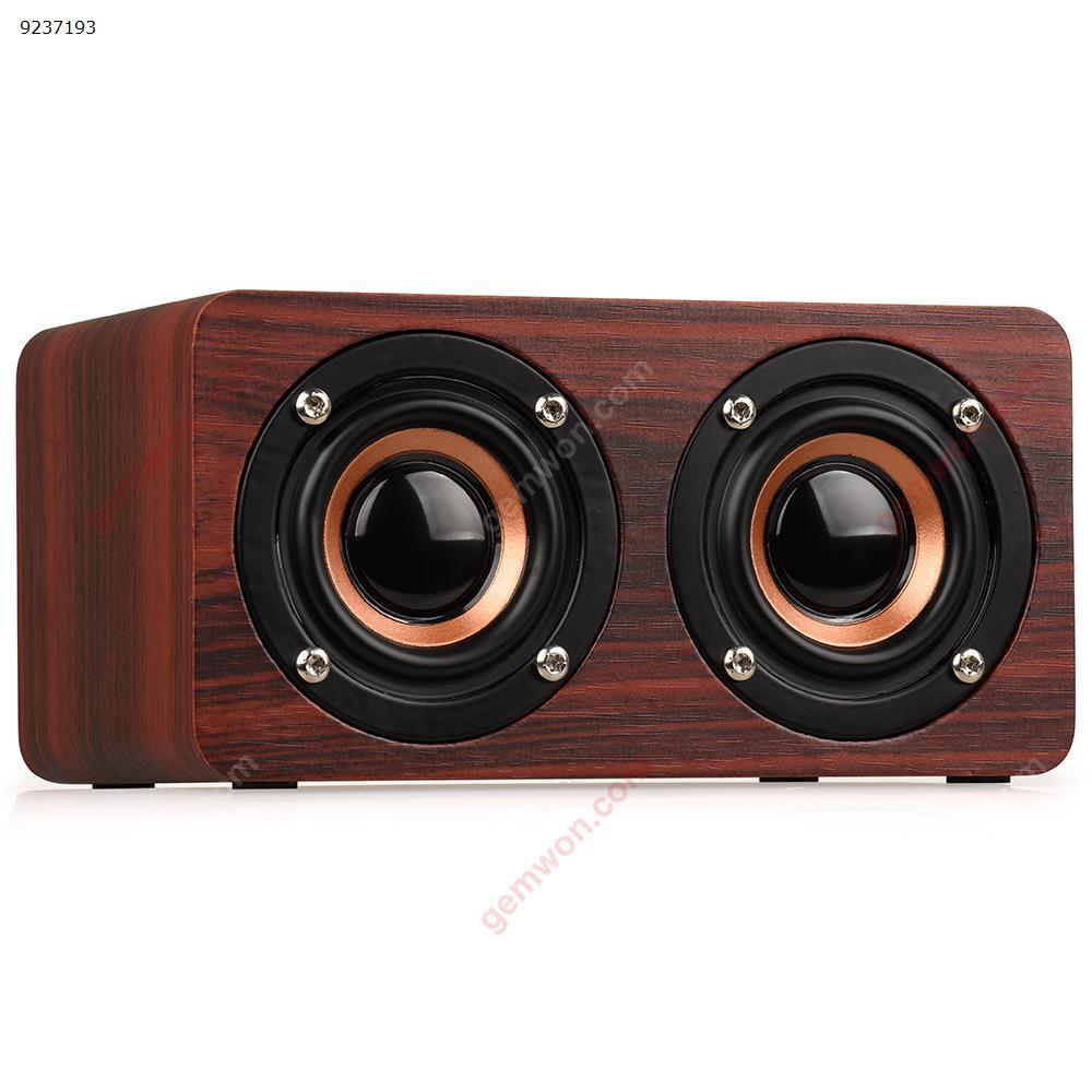 Wooden Bluetooth Speaker Dual Speaker Card Bluetooth Speaker (Red) Bluetooth Speakers W5