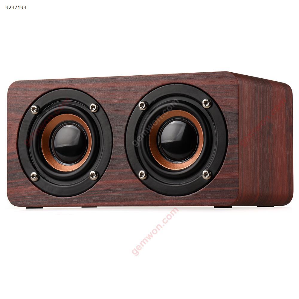 Wooden Bluetooth Speaker Dual Speaker Card Bluetooth Speaker (Red) Bluetooth Speakers W5