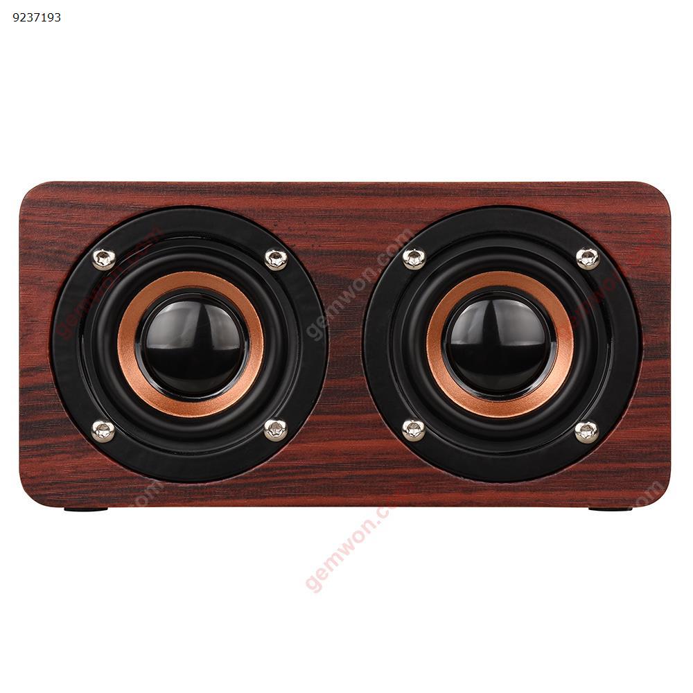 Wooden Bluetooth Speaker Dual Speaker Card Bluetooth Speaker (Red) Bluetooth Speakers W5