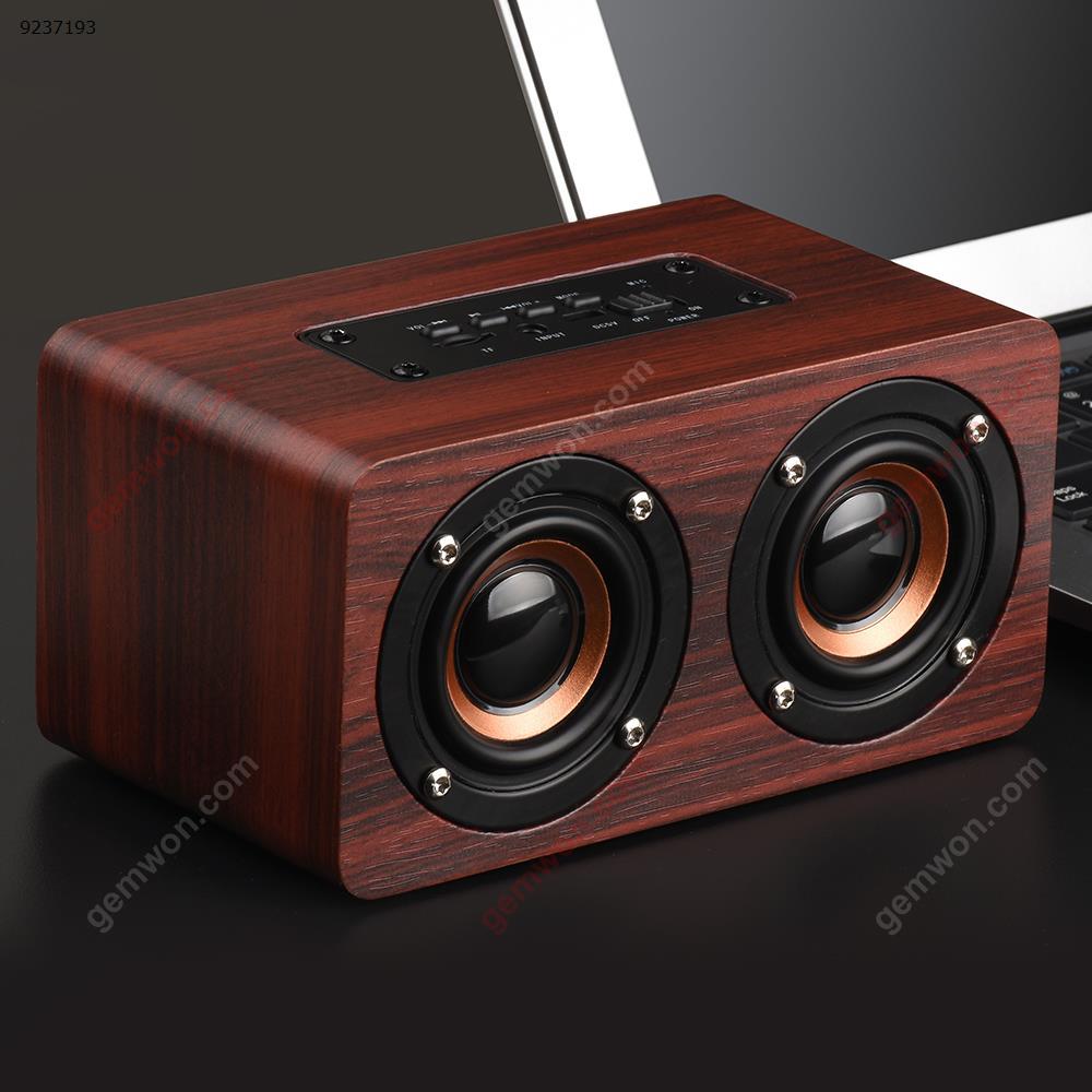 Wooden Bluetooth Speaker Dual Speaker Card Bluetooth Speaker (Red) Bluetooth Speakers W5