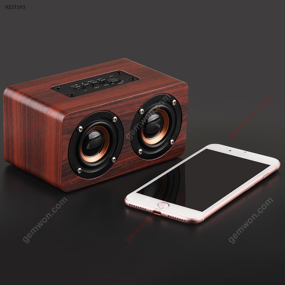 Wooden Bluetooth Speaker Dual Speaker Card Bluetooth Speaker (Red) Bluetooth Speakers W5