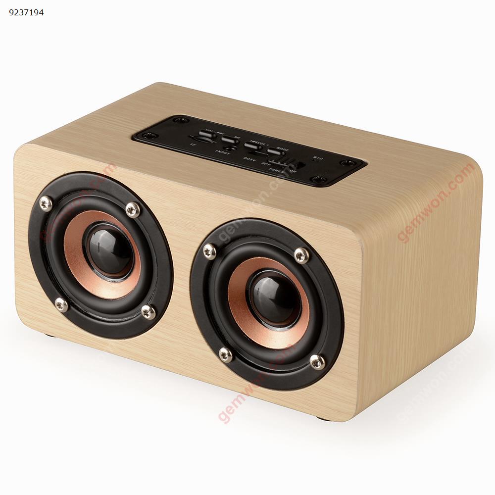 Wooden Bluetooth Speaker Dual Speaker Card Bluetooth Speaker (Light Yellow) Bluetooth Speakers W5