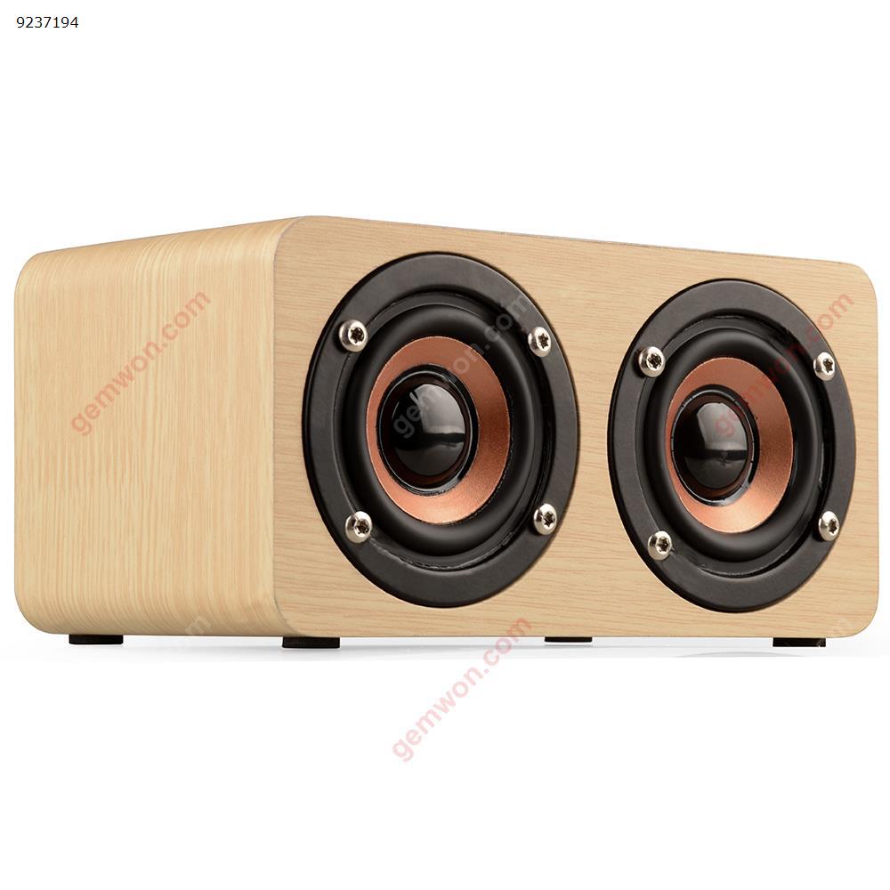 Wooden Bluetooth Speaker Dual Speaker Card Bluetooth Speaker (Light Yellow) Bluetooth Speakers W5