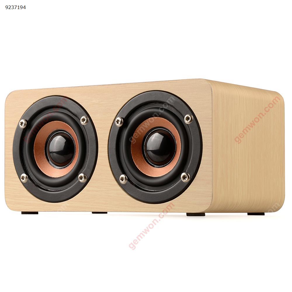 Wooden Bluetooth Speaker Dual Speaker Card Bluetooth Speaker (Light Yellow) Bluetooth Speakers W5