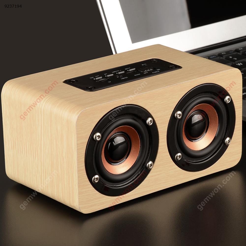 Wooden Bluetooth Speaker Dual Speaker Card Bluetooth Speaker (Light Yellow) Bluetooth Speakers W5